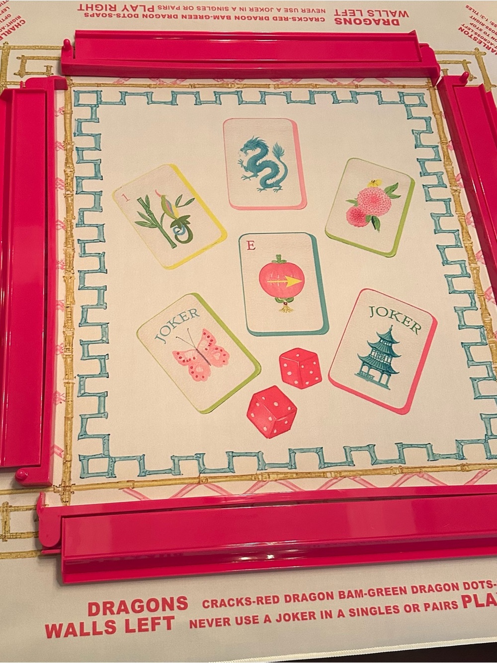 Mahjong Classic Home mat and dark pink racks NEW